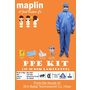 Surya Maplin 5-in-1 PPE Laminated 70+ 20GSM Kit Personal Protective Equipment Combo with Coverall Suit (Zipper Seal) , Face Mask, Hand Gloves, Garbage Bag and Disposable Face Shield in Blue Colour