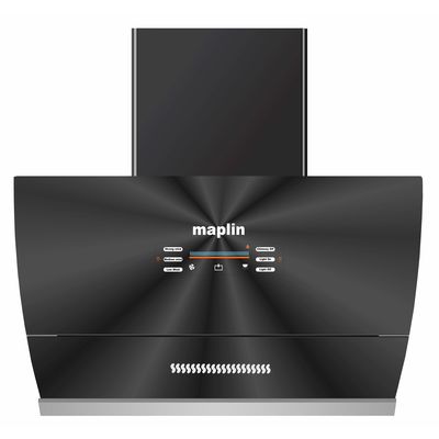 Maplin 90cm (Model: Voice Control VC90) 1400 m³ /hr Glass Kitchen Chimney (Filterless Technology, Touch Control, Motion Control, Auto Clean, Clock/Timer Black)