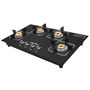 Maplin LPG Gas Cooktop 4 Burner Gas Stove in (Auto Ignition) in Black Toughen Glass (with Free Pipe and Lighter)