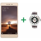 Redmi 3S Prime 5” Touch-screen 4G(Reliance Jio 4G Sim Support) 3GB RAM & 32 GB Internal Memory and 13 Mpix /5 Mpix Hd Smartphone with UCB Mens Watch Combo, gold, 7 days return / replacement policy after delivery , generally delivered by 5 working days