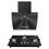 Maplin Combo set of Voice control Glass Kitchen Chimney VC60 in 60 cm (Black) and 3 Burner (Automatic Hob)