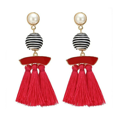 pearl oil mixcolor tassels Dangle earring