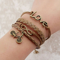 Bicycle Charms Anchor Best Leather Bracelet