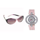 Exotia Fashions Combo of Analog Watch and Aviator Sunglass for Women (efl-18-pinkjd-311-purple)