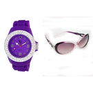 Chappin and Nellson Combo of Analog Watch and Aviator Sunglass for Women (cnp-01-purplejd-312-purple)