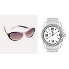 Chappin and Nellson Combo of Analog Watch and Aviator Sunglass for Women (cnp-10-m-whitejd-311-purple)