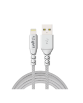 SWITCH ULTRA RUGGED USB A TO MFI LIGHTNING CHARGE AND SYNC CABLE,  white, 1.8m