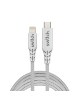 SWITCH ULTRA RUGGED TYPE-C TO MFI LIGHTNING CHARGE AND SYNC CABLE 2M WHITE