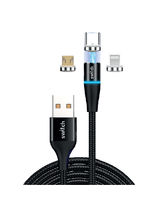 SWITCH 3 IN 1 UNIVERSAL MAGNETIC CHARGE AND SYNC 1.2M CABLE,  black