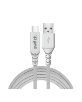 SWITCH ULTRA RUGGED USB A TO TYPE C CHARGE & SYNC CABLE,  white, 1.2m