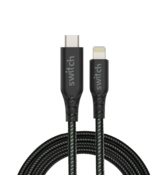 SWITCH ULTRA RUGGED TYPE-C TO MFI LIGHTNING CHARGE AND SYNC CABLE 1.2M BLACK