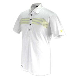 Mizuno JQ Print Rib Polo T Shirt - White,  white, l