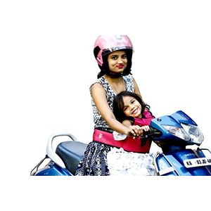 KIDSAFE BELT - Two Wheeler Child Safety Belt - World's 1st, Trusted & Leading (Cool Pink Butterfly), pink