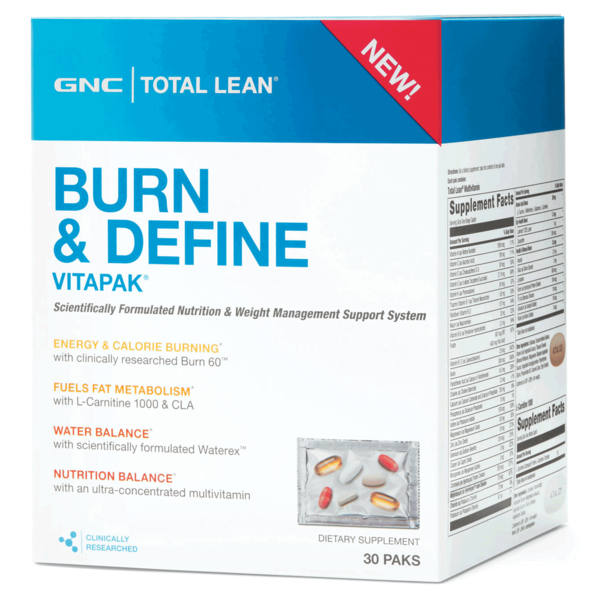 GNC Total Lean® Burn and Define Vitapak® Program, 30 packs