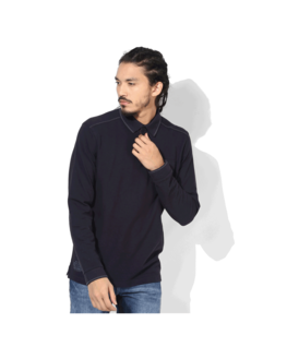 Tom Tailor Solid Polo T-Shirt, s,  navy blue