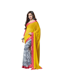 7 Colors Lifestyle Georgette Abstract Printed Saree - AAPSR905VRSI