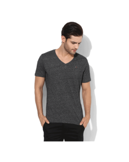 Tommy Hilfiger Graphic V Neck T-Shirt, xxl,  dark grey