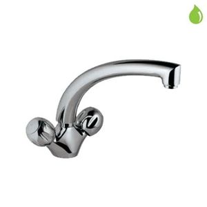 JAQUAR CLARION SERIES QUARTER TURN - CQT-23321B SINK MIXER TABLE MOUNTED WITH EXTENDED SPOUT WITH 450MM LONG BRAIDED HOSES