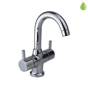 JAQUAR FLORENTINE SERIES QUARTER TURN - FLR-5167NB CENTRAL HOLE BASIN MIXER WITHOUT POPUP WASTE SYSTEM WITH 450MM LONG BRAIDED HOSES
