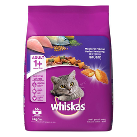 Whiskas Dry Meal Mackerel Fish Cat Food, 3 kg