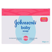 Johnson's Baby Soap (with New Easy Grip Shape) (Buy 3 Get 1 Free), 150 gm, pack of 4