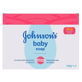 Johnson's Baby Soap (with New Easy Grip Shape) (Buy 3 Get 1 Free), 150 gm, pack of 4