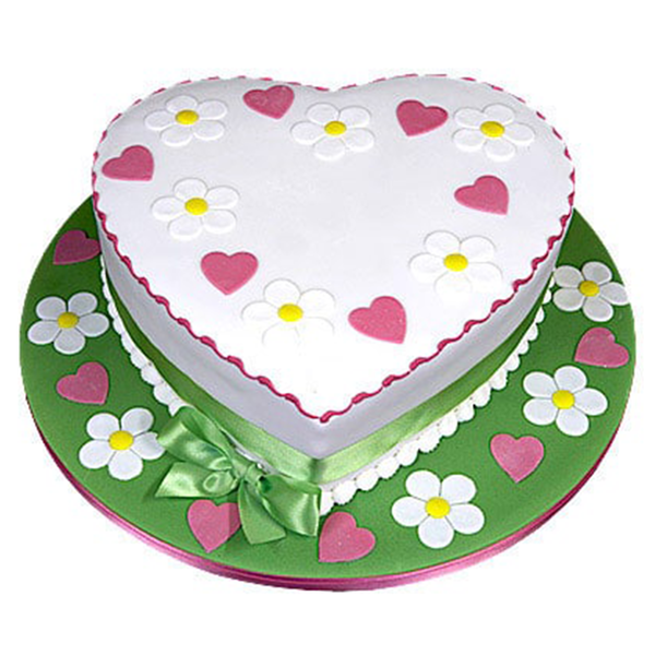 Heart Shape Designer Cake Vanilla, 1 kg