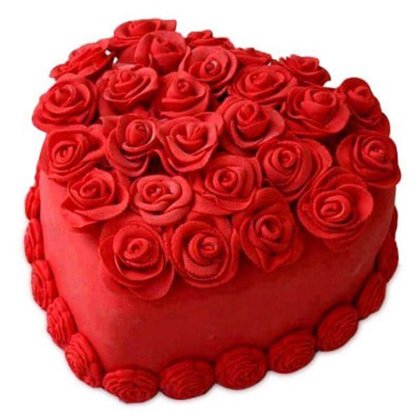 Hot Red Valentine Heart Cake, 500 gm