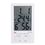 Rissachi KT903 Digital LCD Thermometer Temperature Humidity Meter with Clock Calendar Alarm, white