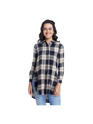 Only Checked Shirt, 34,  navy blue
