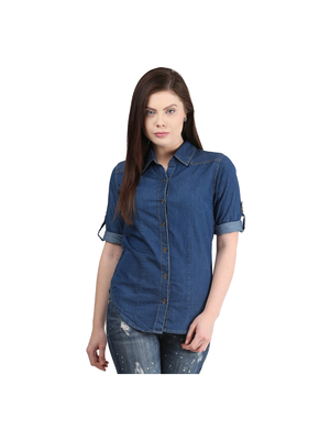 Mayra Solid Shirt, s,  navy blue
