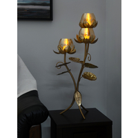 3 Lotus 34X34X79CM Candle Floor Stand, Gold