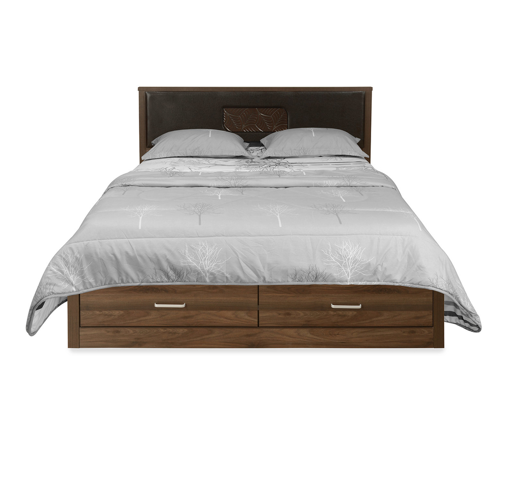 Leaf Queen Bed with Drawer String, Wenge