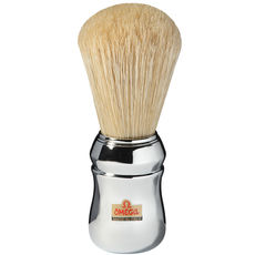 Omega 10048 Pure Bristle Shaving Brush, Chrome Plated– Made in Italy