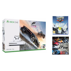 Microsoft Xbox One S 500 GB with Forza Horizon 3, The Crew, Steep (White)