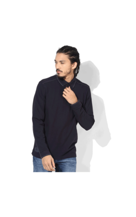 Tom Tailor Solid Polo T-Shirt, s,  navy blue