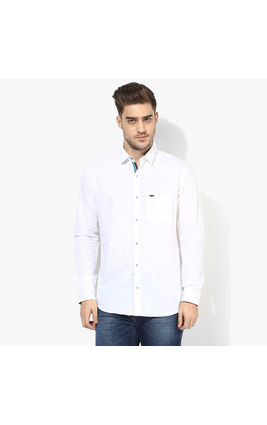 Park Avenue Solid Slim Fit Shirt, l,  white