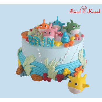 Baby Shark Theme Cake, egg, 1.5 kg
