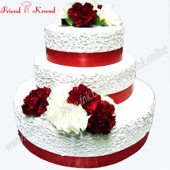 Floral Wedding Cake, 5 kg, egg