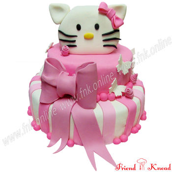 Kitty Theme Cake, 5 kg, egg