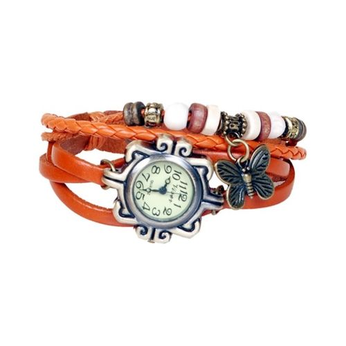 Vintage Style Orange Casual Watch For Women