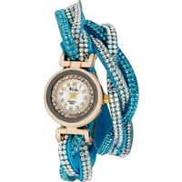 Skyblue Crystal Shimmer Modest Analog Watch - For Women