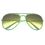 Green Frame Green Gradient Lens Aviator Sunglasses