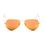 Golden Frame & Orange Glass Aviator Sunglasses For Men & Women
