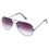 Black Frame Purple Gradient Glass Aviator Mens Sunglasses