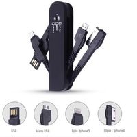 Knife type 3 in 1 Cable form for data transfer and Charging in black color