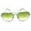 Green Frame Green Gradient Lens Aviator Sunglasses
