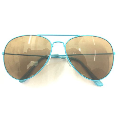 Sky Blue Frame Brown Lens Aviator Sunglasses