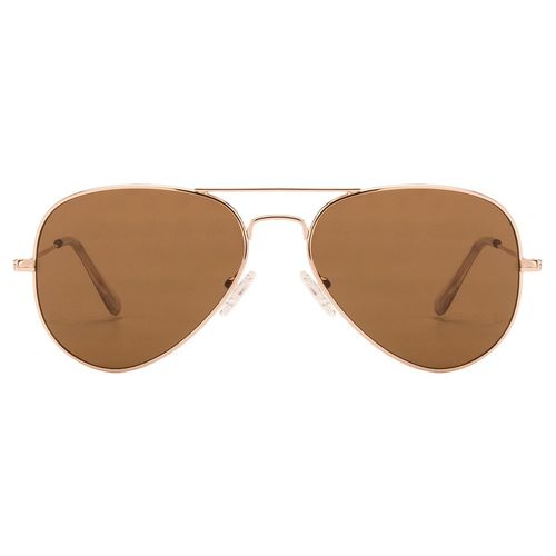 Golden Frame Brown Glass Aviator Mens Sunglasses