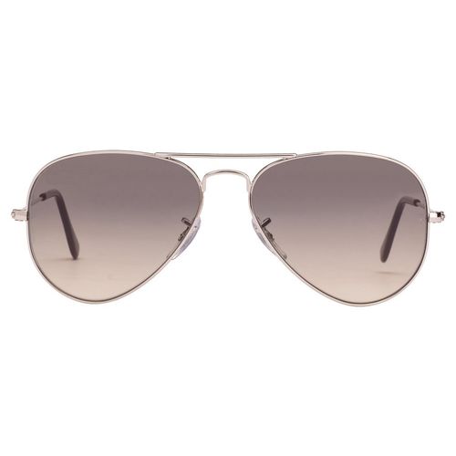 Silver Frame Black Gery Gradient Lens Aviator Sunglasses